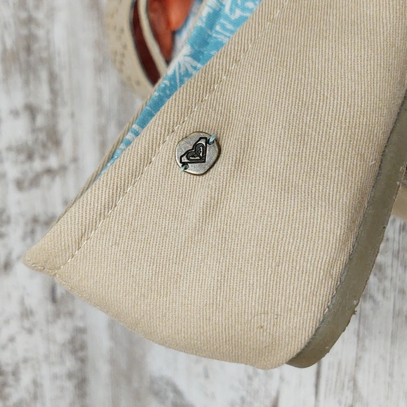 🟨NIB Roxy Metallic Studded Tan Canvas Flats - Picture 8 of 14